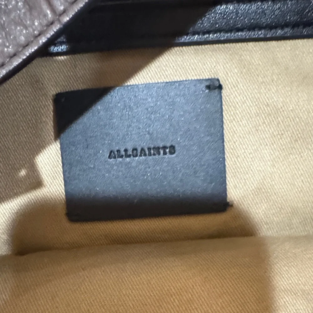 Allsaints Brown Crocodile-Embossed Purse with adjustable Shoulder Strap - Picture 2 of 6